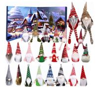 Calendrier de l'avent Gnome 2025 Calendrier de Compte à Rebours 24 Jours avec des Figures Noël à Collectionner, Décoration de Noël