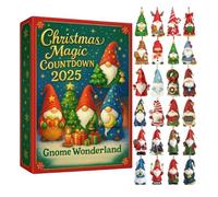 Calendrier De L'Avent Gnome 2025, Calendrier De L'Avent Lutin De Noël Avec 24 Pendentifs En Acrylique 2D Compte À Rebours De 24 Jours Décoration Pour Sapin De Noël, Couronne, Porte, Voiture