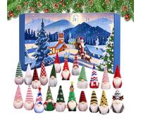 Calendrier de l'Avent Gnome de Noël 24 Jours Figurines Gnome En Peluche | Compte À Rebours Noël Pour Maison Filles Fête Décembre Table Bureau Étagère Cheminée Manteau De Cheminée D
