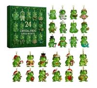 Calendrier De L'Avent Grenouille - Acrylique 24x24x3,5cm | Calendrier De Compte À Rebours De Noël De 24 Jours Avec Mini Figurines De Grenouille 2D | Coffret Cadeau De Collection Sur Le Thème De L