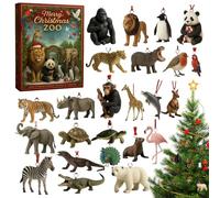Calendrier De L'Avent Happy Zoo 2025, Compte À Rebours De Noël De 24 Jours Avec 24 Animaux Sauvages, Décorations D'animaux En Acrylique, Pendentif Pour Sapin De Noël, Cadeau Pour Amoureux Des Animaux
