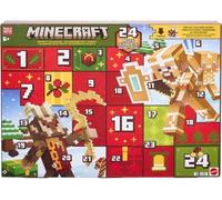 Calendrier de l'Avent Minecraft Mattel, Figurines, Accessoires et Stickers Exclusifs Thème Noël
