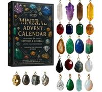Calendrier de l'Avent Minéraux 24 Cristaux Uniques | 24 cristaux uniques, exploration quotidienne, apprentissage interactif, dimensions compactes, pour idéal enfants
