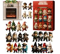 Calendrier De L'Avent Nain De Noël 2025, Calendrier De Compte À Rebours De Noël 24 Jours Avec Pendentif Gnome Plat En Acrylique 2D, Pour L'arbre, Décoration De Fête Des Fêtes