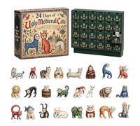 Calendrier de l'Avent Noël 2026 3D Figurines Chats Médiévaux Drôles pour | Animaux de Noël à Collectionner Pour Ados Adultes Maison Bureau Cheminée