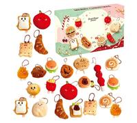 Calendrier de l'Avent Noël 24 Jours Thème Nourriture Décoration Peluche | Compte à rebours des fêtes pour Appartement Chambre Dortoir Bureau Fête