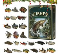 Calendrier de l'Avent Noël Décoration de Pêche à Collectionner en Acrylique | Pendentif de calendrier de l'Avent des fêtes pour Pêcheur Mari Père Salon Rétroviseur Auto