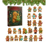 Calendrier de l'Avent Ornement Noël Calendrier De Compte À Rebours 2D | Ornements pour Sapin de Noël Pour Ados Adultes Collectionneurs Maison Bureau te École Bonhomme en d'épice