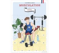 Calendrier de l'Avent ou Après Musculation Homme | 25 Exercices Sportifs, Format A3 Carte Géante, Cadeau Fitness pour toute l'année, Chevalet inclus, Sans nourriture