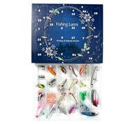 Calendrier de l'Avent Pêche Noël 2026 Coffret d'Appâts du Pêcheur pour les | Calendrier Compte à Rebours avec Set de Leurres pour homme petit ami pêcheur extérieur anniversaire lac rivière B