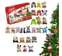 Calendrier De L'Avent Peluche 24 Jours Peluche Drôle Mignon Noël Père Noël | Calendrier Compte à Rebours Mini Animal Pour Chambre Bureau Magasin Arbre Guirlande