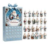 Calendrier de l'Avent Père Noël Décor Santa Claus en acrylique plat de 24 | Calendrier de l'Avent de Noël pour Thanksgiving, fêtes, soirées, bureaux, voiture, maison, pièce ole e
