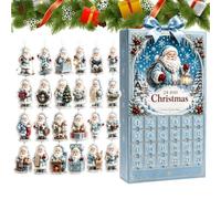 Calendrier de l'Avent Père Noël Décor Santa Claus en acrylique plat de 24 | Déco Compte à Rebours de Noël pour Fêtes Anniversaire Voiture Maison Chambre ole Bureaux Dortoir Apparte