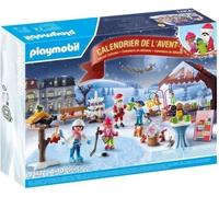 Calendrier de l'Avent PLAYMOBIL Marché de Noël, 24 Surprises, 84 Pièces, Dès 4 Ans