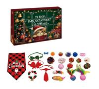 Calendrier de l'Avent pour Chats, 24 Jours de Jouets Interactifs Assortis pour Chaton d'Intérieur, Coffret de Compte à Rebours Surprise de Noël Décoration de Noël pour les Amoureux des Chats，A