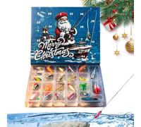 Calendrier De L'Avent Pour La Pêche 2026 Coffret d'Appâts du Pêcheur pour | Calendrier Compte à Rebours avec Set de Leurres pour homme petit ami pêcheur extérieur anniversaire lac rivièr UN