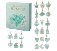 Calendrier de l'Avent pour Noël 2025 Décoration en acrylique 2D avec thème | Décoration de Noël en mer pour maison, arbre, cuisine, patio, pelouse, jardin, chambre extérieure
