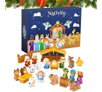Calendrier De L'Avent Pour Noël Nativité 25 Jours Décor Maison Festif | Histoire Naissance De Jésus Figurine Calendrier Pour Garçons Filles Crèche Salle Jeux Salon