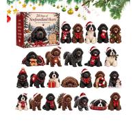 Calendrier de l'Avent pour Noël Souvenir Chien de Bureau en Acrylique 2D | Ornement Compte À Rebours Pour Noël 24 Jours Pour Pâques Ados Adultes Fêtes Saisonnières Halloween
