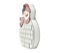 Calendrier de l'Avent Réutilisable Père Noël et bonhomme de neige, mignonne | Calendrier de Noël en bois pour et adultes maison table cheminée rebord bibliothèque