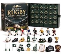 Calendrier de l'Avent Rugby 24 Jours Figurines Acrylique 2D | 24 Surprises, Décorations de Sapin, Pour Ados et Adultes, Compte à Rebours, 24 Décorations Uniques