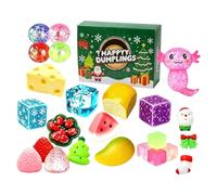 Calendrier de l'Avent Squishies Dumpling raviolis sur le thème de Noël 2026 | 24 Mini Articles Adorables Surprises, Décorations de Noël Dumpling Baozi Anti-Stress pour Surprises Quotidiennes de Décembre