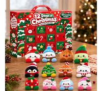 Calendrier de l'avent squishy, 12 Jours de Noël Peluche Surprise Countdown | Calendrier de l'Avent, 12 Jours, Peluches Surprises, 12 Mini Peluches, Déco de Noël, Cadeau Festif