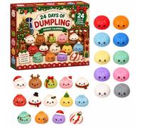 Calendrier de l'Avent Squishy 2026, 24 Mini Jouets Dumpling Surprise C | dumpling squishy calendrier mini avent fidget surprise mystère coffret jouet sensoriel noel cadeau