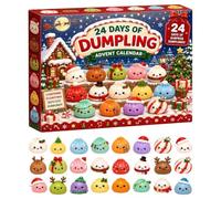 Calendrier de l'Avent Squishy Dumpling de Noël 2026, 24 Jours Mini Calendrier decompte à rebours de Noël Fidget, Cadeaux De FêTe De NoëL, Jouets Sensoriels Pour Adultes