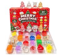 Calendrier de l'avent Squishy Dumpling de Noël, 24 Jours Mini Figurines Surprises Dumpling Squishies pour Adultes, Boulettes Anti-stress Coffret à Glisser dans les Chaussettes