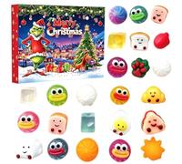 Calendrier de l'avent Squishy Dumpling de Noël, 24 Jours Mini Figurines Surprises Dumpling Squishies pour Adultes, Boulettes Anti-stress Coffret à Glisser dans les Chaussettes