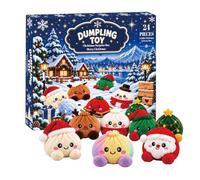 Calendrier de l'avent Squishy Dumpling en Peluche, Compte à Rebours de Noël 24 Jours Mini Figurines Surprises Dumpling Squishies en Peluche pour Adultes, Surprises Quotidiennes de Décembre