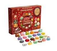 Calendrier de l'Avent Squishy Dumpling pour Adultes, Compte à Rebours de Noël de 24 Jours avec Mini Dumpling Baozi Anti-Stress Mystère Coffret Surprises Quotidiennes de Décembre