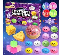 Calendrier de l'Avent Squishy en forme de Dumpling, Boîte Mystère Anti-stress, Jouet Sensoriel à Remontée Lente, Calendrier de Compte à Rebours de 24 Jours, Cadeaux de Fête de Noël C