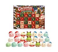 Calendrier de l'Avent Squishy pour Adultes, 24 Mini Jouets Fidget Surprise 24 Jours Compte à Rebours de Noël, Dumpling Squishy Mystère Coffret Jouet Sensoriel Cadeau de Noël
