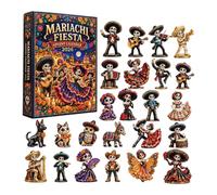 Calendrier de l'Avent sur le thème de la guitare Compte à rebours 24 jours pour le festival Collection acrylique Cadeau surprise pour festival Calendrier Lavent Ado Fille (Orange, One Size)
