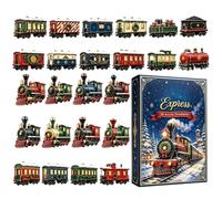 Calendrier de l'Avent Train Coffret Avent en Acrylique 2D | Décorations de Train pour Arbre sur 24 Jours pour Cheminée, Voiture, Maison, Porte d'Entrée, Branches, Sapin