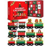 Calendrier de l'Avent train en bois - Train Montessori 2025 - 24 jours - Pour enfants de 3 à 5 ans