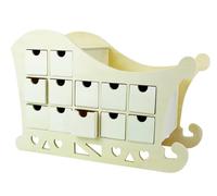 Calendrier de l'Avent traineau Bois 37,5x25x17cm