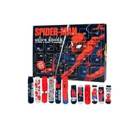 Calendrier de l'Avent United Labels Marvel Spiderman avec 12 paires de chaussettes taille 40-45 pour homme, calendrier de Noël avec des baskets et des chaussettes longues