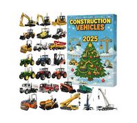 Calendrier De L'Avent Véhicules De Chantier 2025,Calendrier Du Compte À Rebours De Noël De 24 Jours Pour Les Véhicules De Construction,Pendentif Sapin De Noël 2D En Acrylique,Cadeau Garçon,Décorations