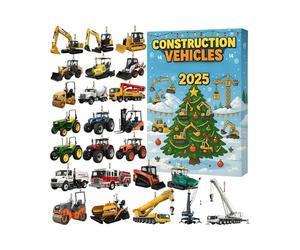 Calendrier De L'Avent Véhicules De Chantier 2025,Calendrier Du Compte À Rebours De Noël De 24 Jours Pour Les Véhicules De Construction,Pendentif Sapin De Noël 2D En Acrylique,Cadeau Garçon,Décorations