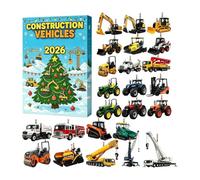 Calendrier de l'Avent Véhicules de Chantier Décoration de Noël en Acrylique | Sapin de Noël à Suspendre pour Fenêtre, Fête pour Porte Fenêtre Mur Fête