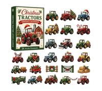 Calendrier de l'Avent Véhicules Voitures de Course Trains Camions, Compte à Rebours de Noël de 24 Jours Décoration de Noël en Acrylique 2D Ornement de Véhicule pour Sapin Fenêtre Cheminée Porte-clés