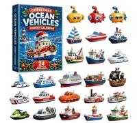 Calendrier de l'Avent Véhicules Voitures de Course Trains Camions, Compte à Rebours de Noël de 24 Jours Décoration de Noël en Acrylique 2D Ornement de Véhicule pour Sapin Fenêtre Cheminée Porte-clés