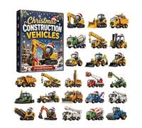 Calendrier de l'Avent Véhicules Voitures de Course Trains Camions, Compte à Rebours de Noël de 24 Jours Décoration de Noël en Acrylique 2D Ornement de Véhicule pour Sapin Fenêtre Cheminée Porte-clés