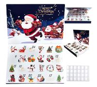 Calendrier de l'Avent vide de 24 jours pour remplir les boîtes calendrier l'Avent à motif Père Noël avec couvercle rabattable, installation facile, compte à rebours Noël convivial pour le