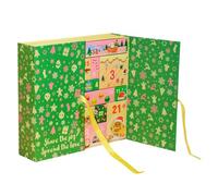 Calendrier de l'Avent Vierge Boîte à Thème Noël 2025 24 Jours Vide pour | Coffret Fête Main Artisanale pour Bureau Rebord de Fenêtre Table Bonbons Tout-Petits Festival