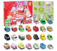 Calendrier de Ll'Avent Voiture, Calendrier de L'avent Voiture Majorette, 24 pièces jeu de Voiture de Noël, Cadeau Noël Coffret Surprise Jouet Compte à Rebours Cadeaux pour Garçon 2026