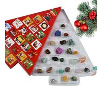 Calendrier de Noël 2026 24 jours décoration pierre avec grille transparente | Calendrier de Noël avec compte à rebours pour enfants, filles, adolescentes, maison, école, classe, prix, cadeaux de fête